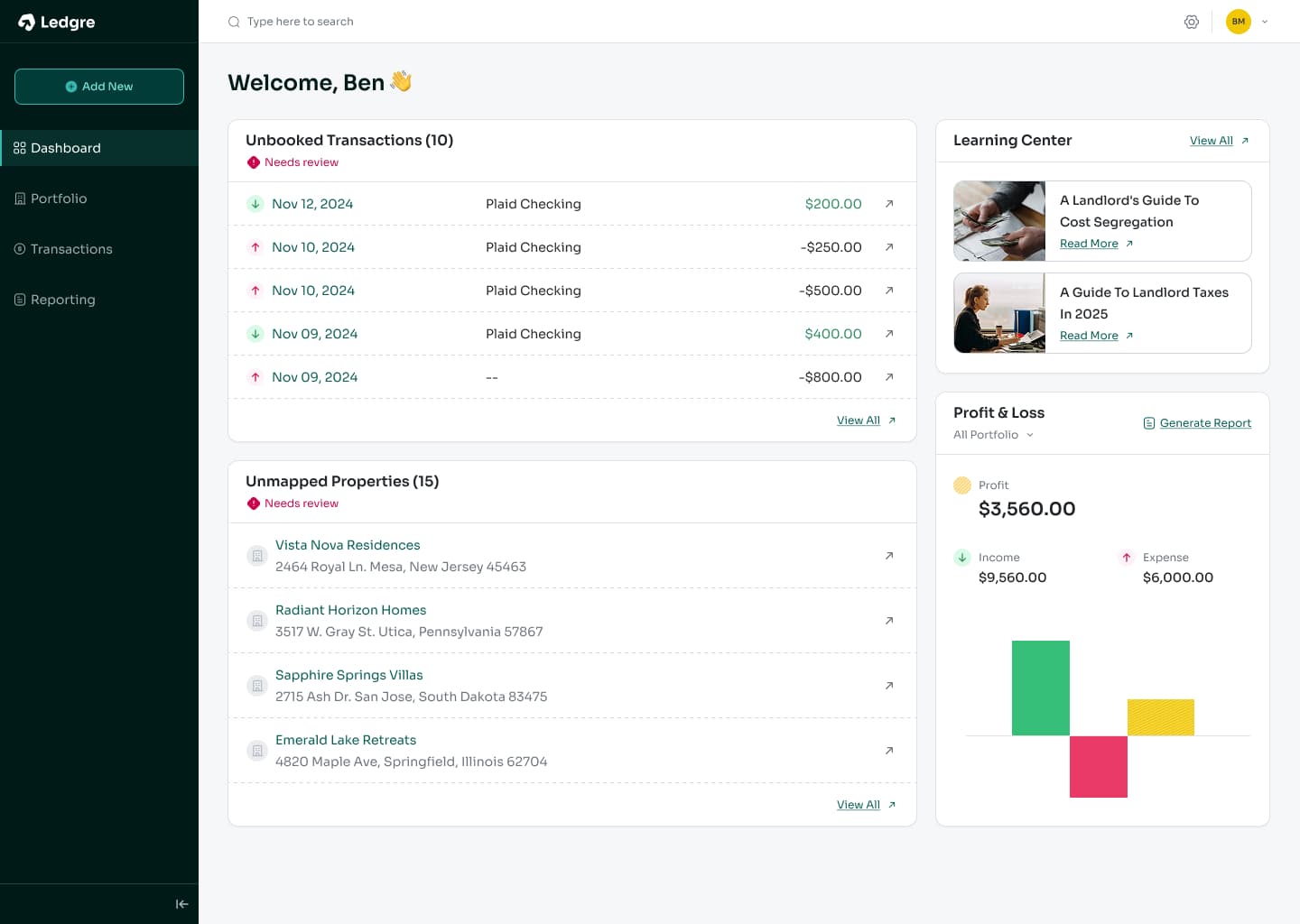 Introducing Ledgre: All-in-One Accounting Software for Landlords